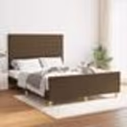 vidaXL Cadre de lit sans matelas marron foncé 140x190 cm tissu - 140 x 190 cm