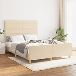 Vidaxl - Cadre de lit sans matelas crème 140x190 cm tissu