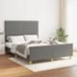 vidaXL Cadre de lit sans matelas gris foncé 140x200 cm tissu - 140 x 200 cm