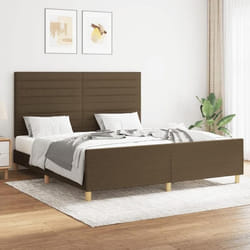 vidaXL Cadre de lit sans matelas marron foncé 160x200 cm tissu - 160 x 200 cm