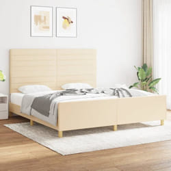 Vidaxl - Cadre de lit avec tête de lit Crème 180 x 200 cm Tissu