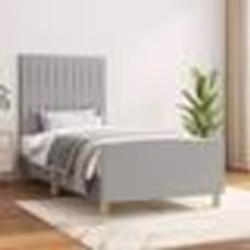 vidaXL Cadre de lit sans matelas gris clair 90x190 cm tissu - 90 x 190 cm