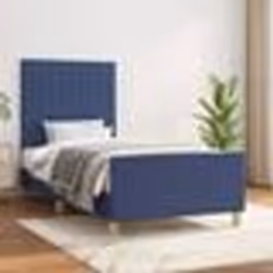 vidaXL Cadre de lit sans matelas bleu 90x190 cm tissu - 90 x 190 cm
