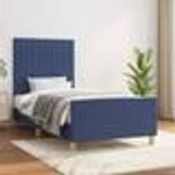 vidaXL Cadre de lit sans matelas bleu 90x190 cm tissu - 90 x 190 cm