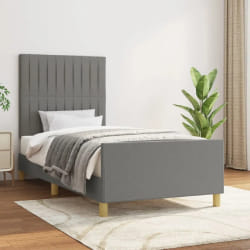 vidaXL Cadre de Lit Gris Foncé