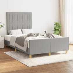 vidaXL Cadre de Lit Gris Clair 120x200 cm - Tissu