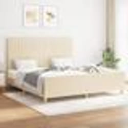 vidaXL Cadre de lit sans matelas crème 180x200 cm tissu - 180 x 200 cm