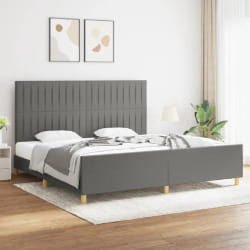 VidaXL Cadre de lit en tissu - Gris foncé