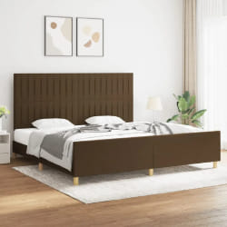VIDAXL Cadre de lit Tissu - Marron foncé 200x200 cm