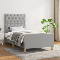 vidaXL Cadre de lit en tissu - Gris clair