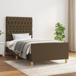 vidaXL Cadre de lit avec tête de lit 90x190 cm - Marron foncé