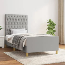 vidaXL Cadre de lit Gris clair - 90x200 cm