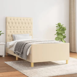 vidaXL Cadre de lit - Tissu 90x200 cm