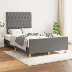 vidaXL Cadre de lit gris foncé 120x200 cm tissu