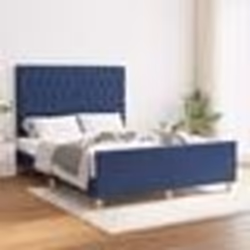vidaXL Cadre de lit sans matelas bleu 140x190 cm tissu - 140 x 190 cm