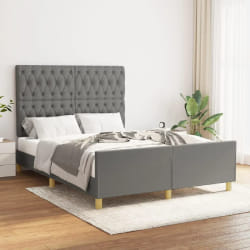 vidaXL Cadre de lit - Gris foncé 140x200 cm
