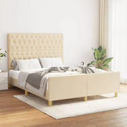 VIDA XL Cadre de lit 140x200 cm - Crème