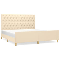 vidaXL Cadre de lit sans matelas crème 160x200 cm tissu - 160 x 200 cm