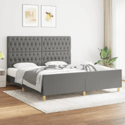 VidaXL Cadre de lit sans matelas 180x200 cm - Gris foncé