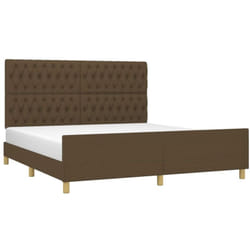 vidaXL Cadre de lit sans matelas marron foncé 180x200 cm tissu - 180 x 200 cm