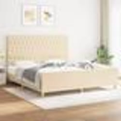 vidaXL Cadre de lit sans matelas crème 180x200 cm tissu - 180 x 200 cm