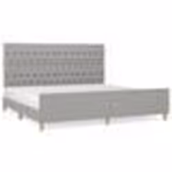 vidaXL Cadre de lit avec tête de lit Gris clair 200x200 cm Tissu3125324