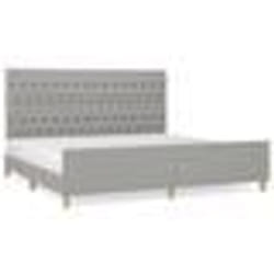 vidaXL Cadre de lit avec tête de lit Gris clair 200x200 cm Tissu3125324