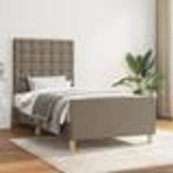 vidaXL Cadre de lit sans matelas avec tête de lit taupe 80x200cm tissu - 80 x 200 cm