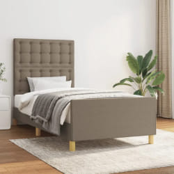vidaXL Cadre de lit avec tête de lit 90x190 cm tissu
