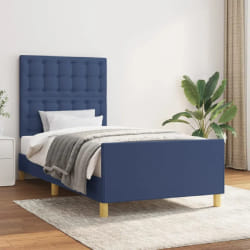 VIDAXL Cadre lit avec tête de lit 90x190 cm - Bleu