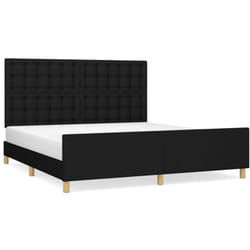 vidaXL Cadre de lit avec tête de lit Noir 160x200 cm Tissu