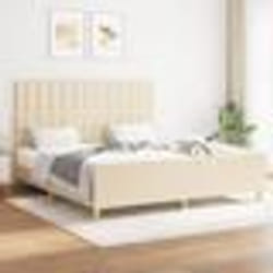 vidaXL Cadre de lit sans matelas crème 160x200 cm tissu - 160 x 200 cm
