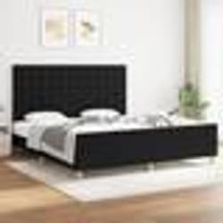 vidaXL Cadre de lit sans matelas noir tissu - 180 x 200 cm