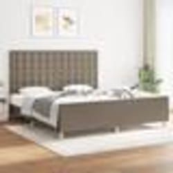 vidaXL Cadre de lit sans matelas taupe tissu - 180 x 200 cm