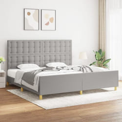Vidaxl - Cadre de lit avec tête de lit Gris clair 200x200 cm Tissu