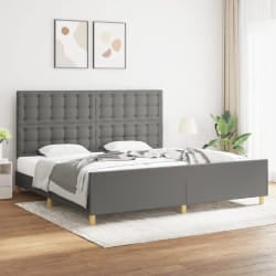 vidaXL Cadre de lit sans matelas 200x200 cm gris foncé