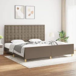 vidaXL Cadre de lit tissu - Taupe