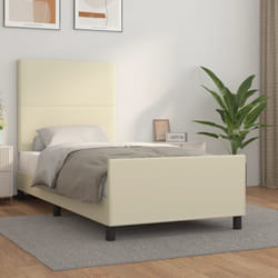 Cadre De Lit Sans Matelas Crème 100x200 Cm Similicuir Vidaxl