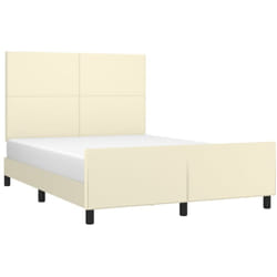 Cadre De Lit Sans Matelas Crème 140x190 Cm Similicuir Vidaxl