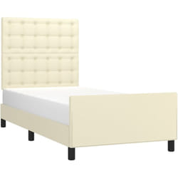 Cadre De Lit Sans Matelas Crème 80x200 Cm Similicuir Vidaxl