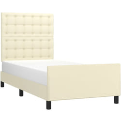 Cadre De Lit Sans Matelas Crème 90x200 Cm Similicuir Vidaxl