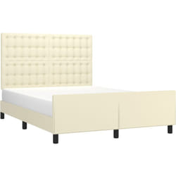 Cadre De Lit Sans Matelas Crème 140x190 Cm Similicuir Vidaxl