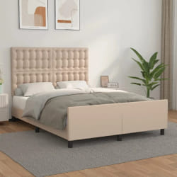 VIDAXL Cadre de lit Similicuir Cappuccino - 140x200 cm