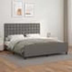 vidaXL Cadre de lit sans matelas gris 160x200 cm similicuir - 160 x 200 cm