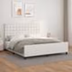 vidaXL Cadre de lit sans matelas blanc similicuir - 180 x 200 cm