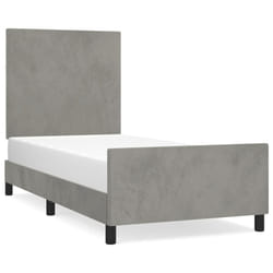 vidaXL Cadre de lit sans matelas gris clair 80x200 cm velours - 80 x 200 cm