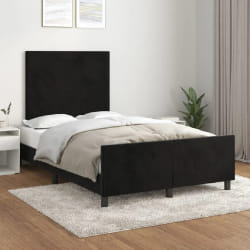 vidaXL Cadre de lit sans matelas noir 120x200 cm velours - 120 x 200 cm