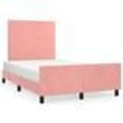 vidaXL Cadre de lit avec tête de lit Rose 120x200 cm Velours3125628