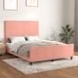 vidaXL Cadre de lit sans matelas rose 140x200 cm velours - 140 x 200 cm