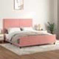 vidaXL Cadre de lit sans matelas rose 160x200 cm velours - 160 x 200 cm